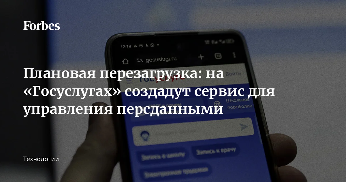 Интерфейс портала Госуслуг с информацией о персональных данных
